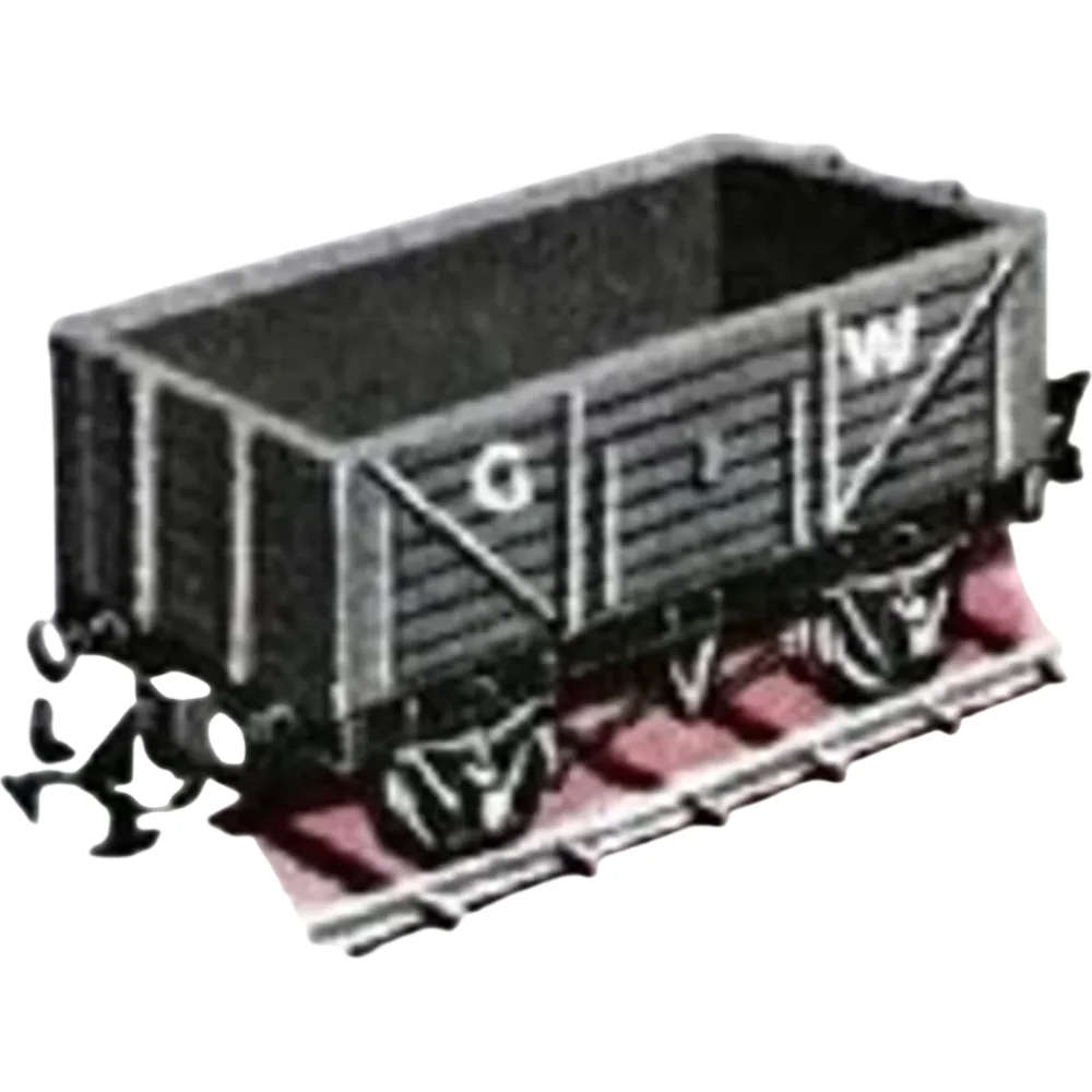 British Railways 7 Plank Wagon Great Western Railway (Grey) — Catalogue Scan by Tri-ang