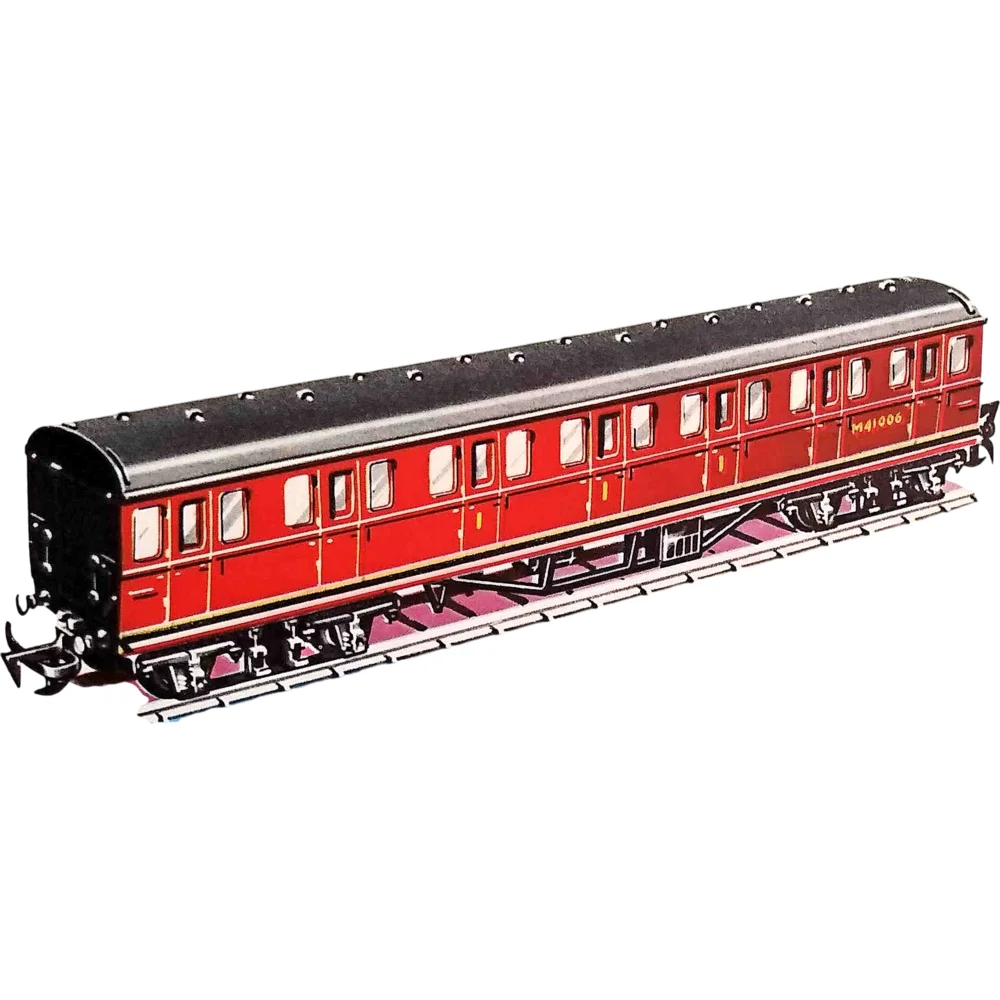 British Rail Mark 1 Suburban Composite, British Railways (Maroon) — Catalogue Scan by Tri-ang