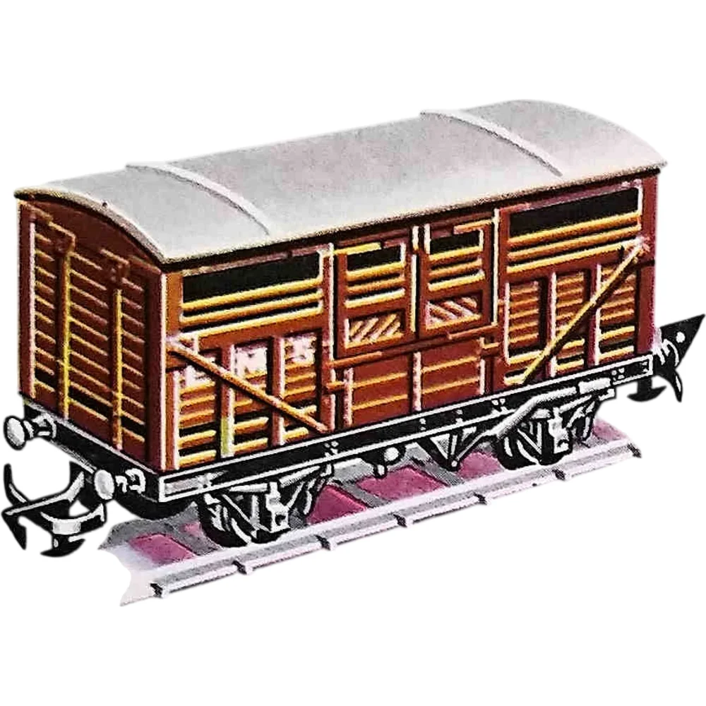 London, Midland & Scottish Railway 12-ton Cattle Van London, Midland & Scottish Railway (Bauxite) — Catalogue Scan by Tri-ang