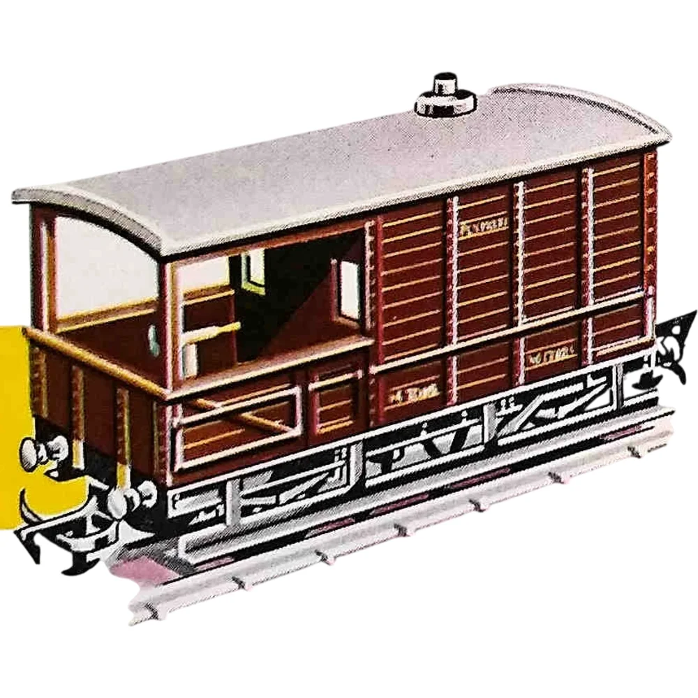 Great Western Railway 20-ton Brake Van British Railways (Bauxite) — Catalogue Scan by Tri-ang