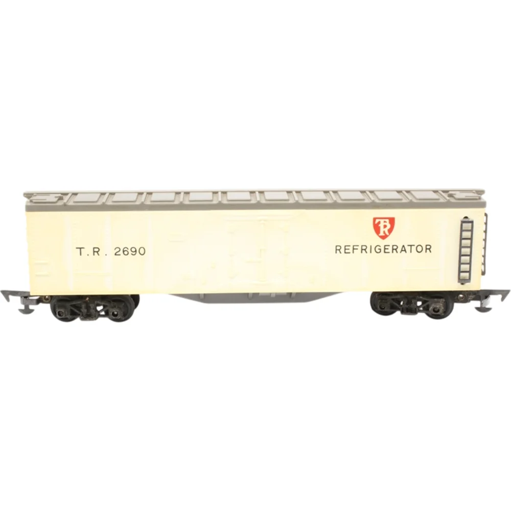 Freelance Transcontinental Refrigerator Car Tri-ang (Silver) — Side Elevation Left Direction by Tri-ang