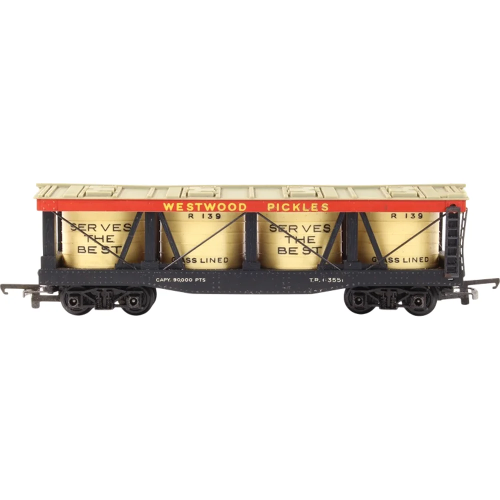 Freelance Transcontinental Pickle Car Tri-ang (Grey) — Side Elevation Left Direction by Tri-ang