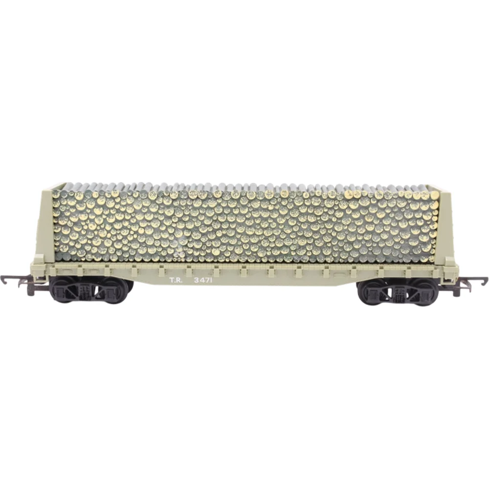 Freelance Pulp Wood Car Tri-ang (Grey) — Side Elevation Left Direction by Tri-ang