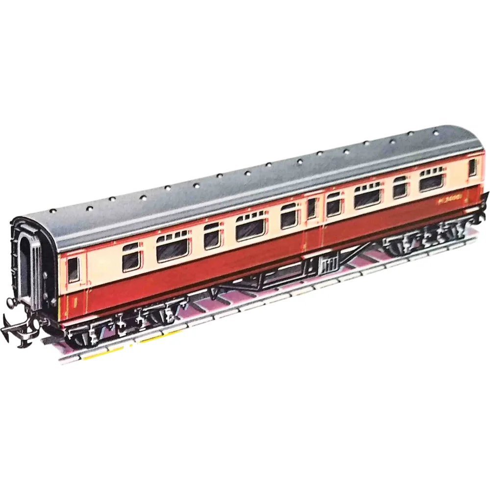 British Rail Mark 1 Composite, British Railways (Crimson & Cream) — Catalogue Scan by Tri-ang
