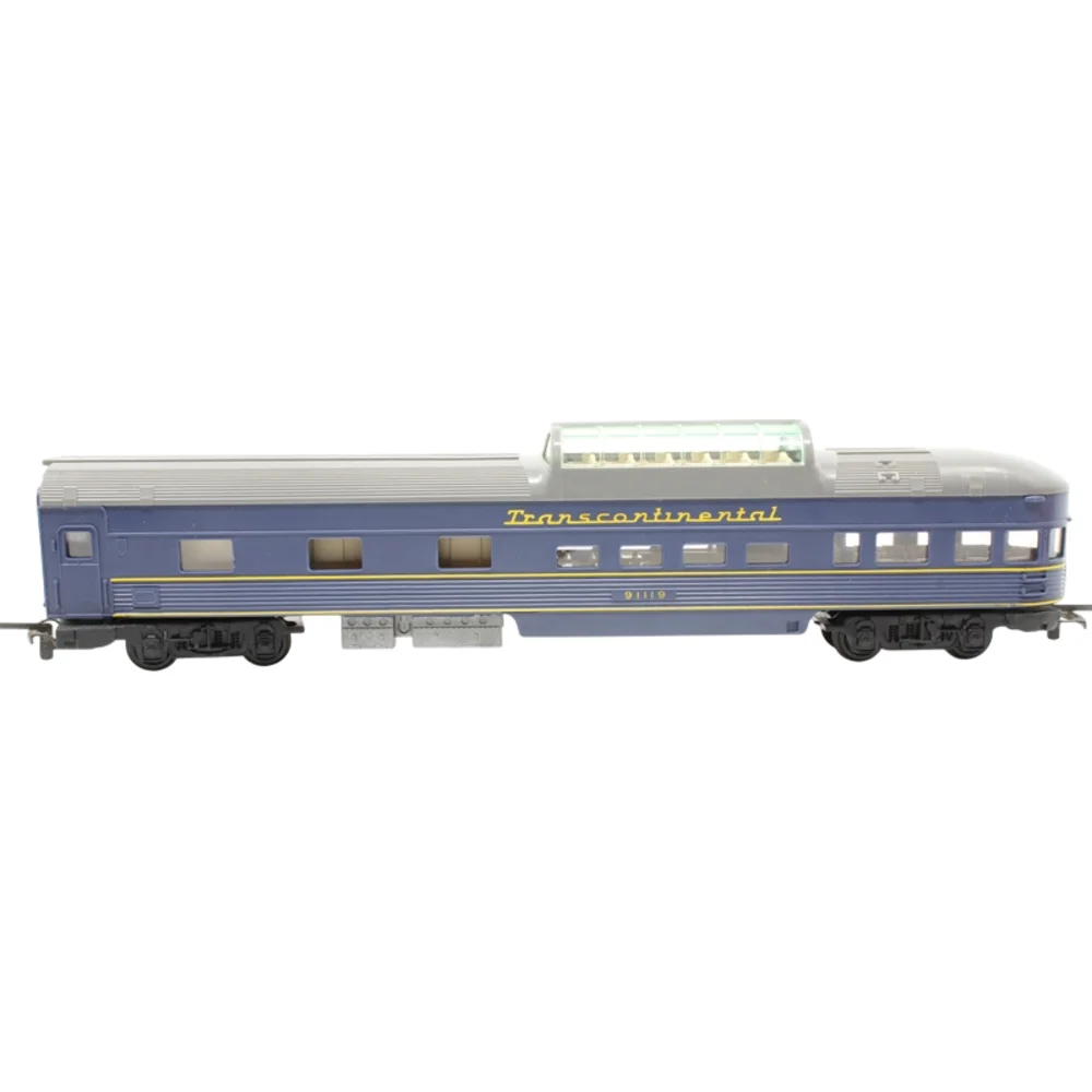 Freelance Transcontinental Passenger Car, Tri-ang (Blue & yellow) — Side Elevation Right Direction by Tri-ang