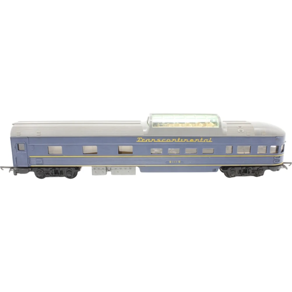 Freelance Transcontinental Passenger Car, Tri-ang (Blue & yellow) — Side Elevation Right Direction by Tri-ang