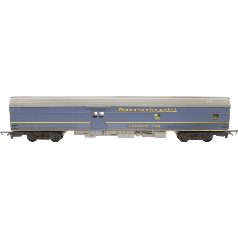 Freelance Transcontinental Passenger Car, Tri-ang (Blue & yellow) — Side Elevation Left Direction by Tri-ang