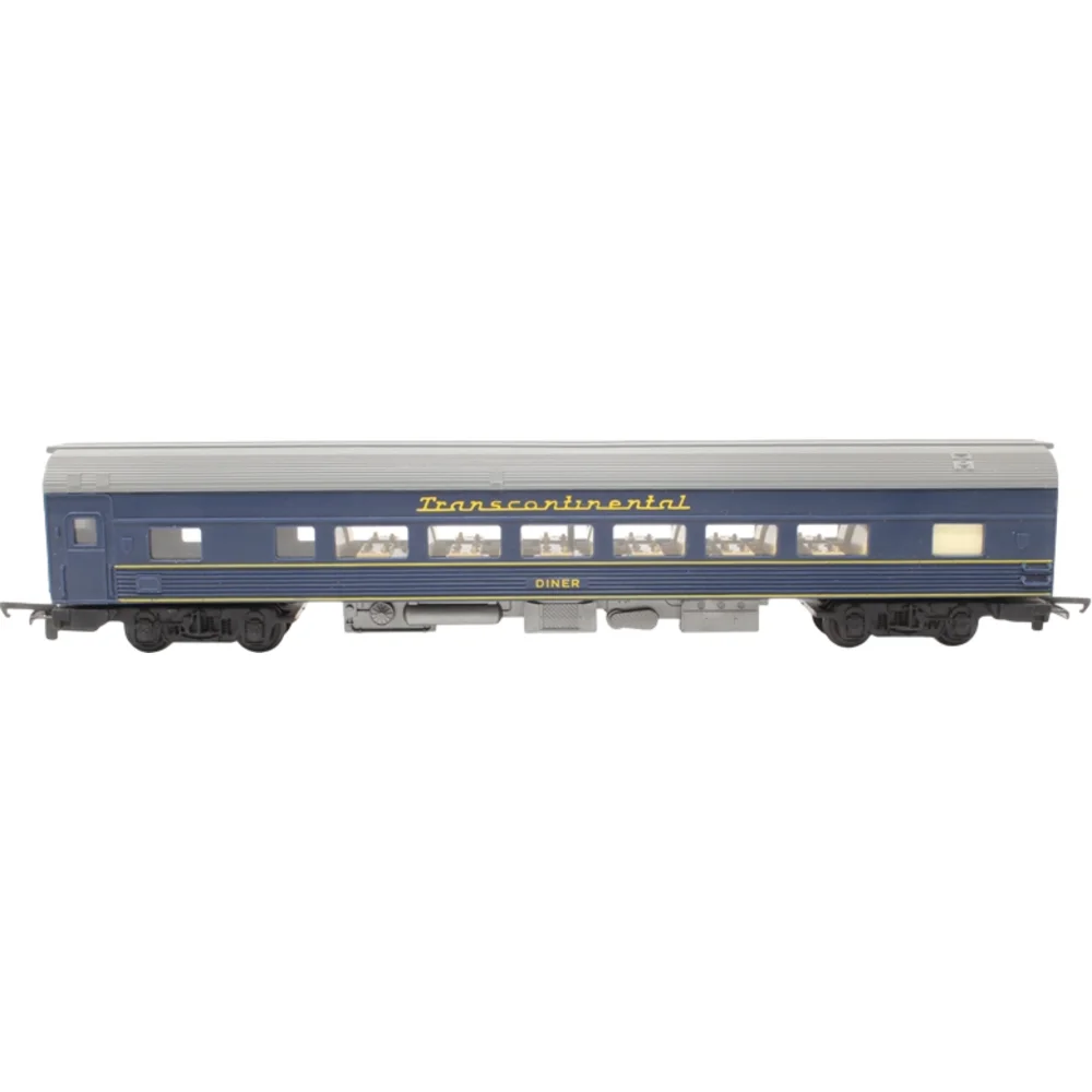Freelance Transcontinental Passenger Car, Tri-ang (Blue & yellow) — Side Elevation Left Direction by Tri-ang