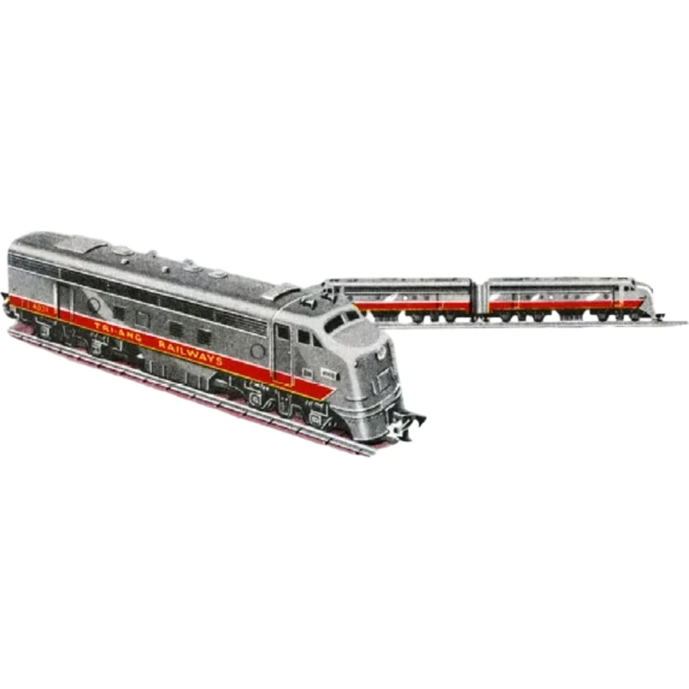 General Motors Electro-Motive Division F7 (A unit), Tri-ang (Silver & red) — Catalogue Scan by Tri-ang