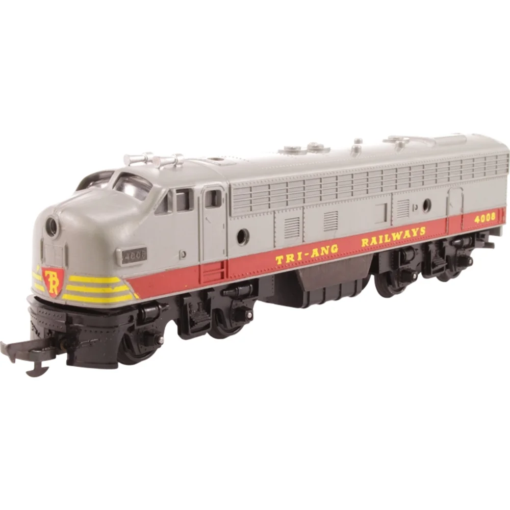 General Motors Electro-Motive Division F7 (A unit), Tri-ang (Silver & red) — Left Front Three Quarter View by Tri-ang