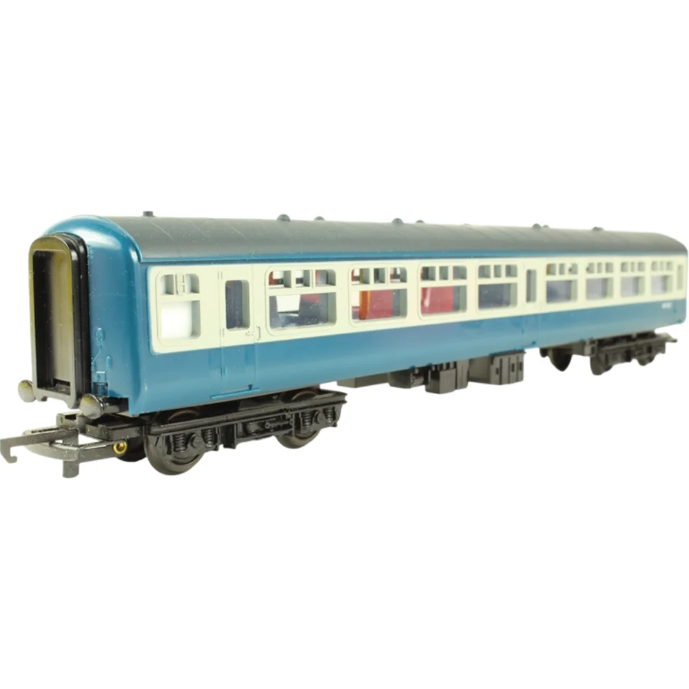 British Rail Mark 2 Tourist Second Open, British Rail (Blue & Grey) — Left Front Three Quarter View by Tri-ang