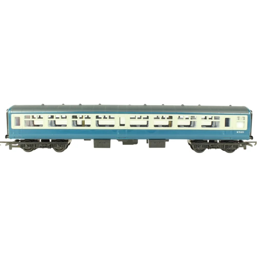 British Rail Mark 2 Tourist Second Open, British Rail (Blue & Grey) — Side Elevation Left Direction by Tri-ang
