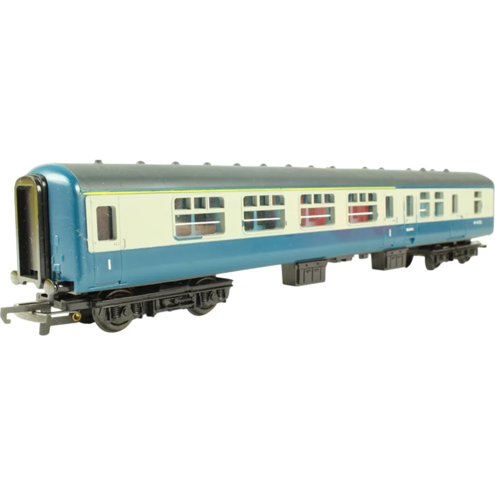 British Rail Mark 2 Brake First Corridor, British Rail (Blue & Grey) — Left Front Three Quarter View by Tri-ang