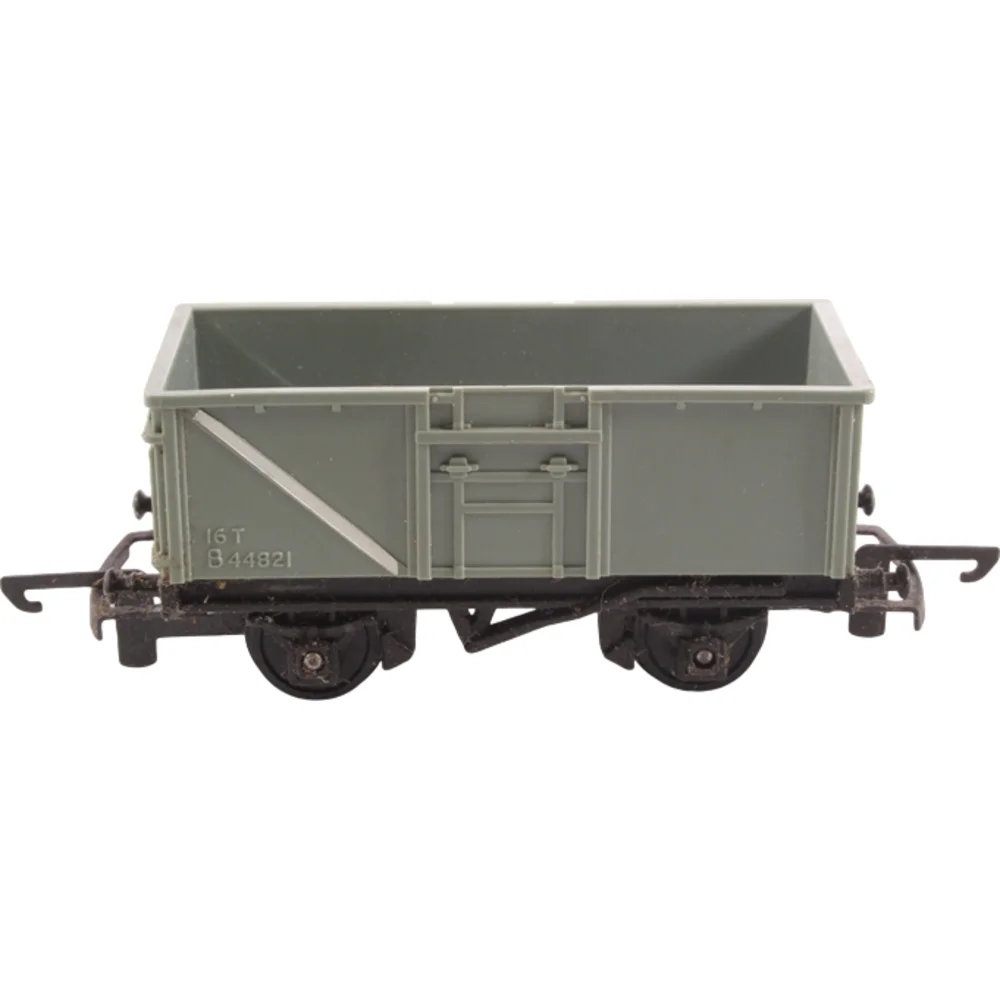 British Railways 16-ton Mineral British Railways (Grey) — Side Elevation Left Direction by Tri-ang